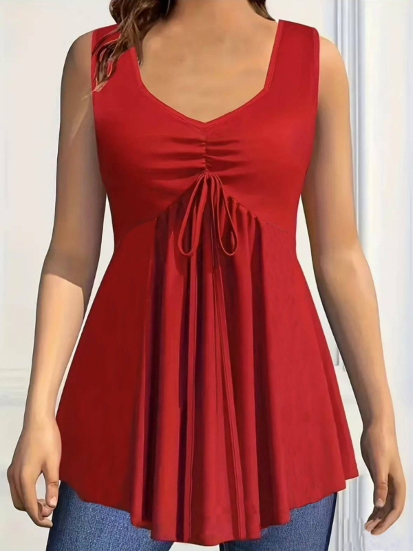 2025-ös nyári európai és amerikai, határokon átnyúló Amazon TEMU női plus size egyszínű mellény, lezser ujjatlan topp