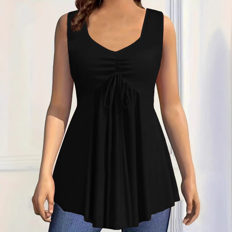 2025-ös nyári európai és amerikai, határokon átnyúló Amazon TEMU női plus size egyszínű mellény, lezser ujjatlan topp