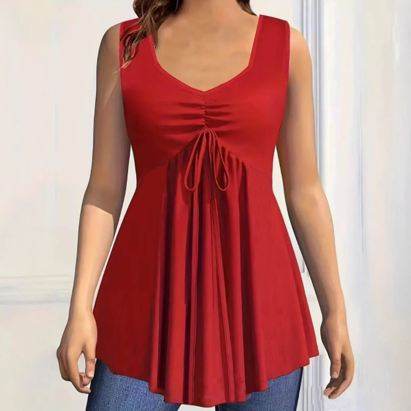 2025-ös nyári európai és amerikai, határokon átnyúló Amazon TEMU női plus size egyszínű mellény, lezser ujjatlan topp