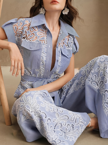 Γυναικεία Ολόσωμη Φόρμα με Κέντημα και Κέντημα σε Ίσια Σχέδια, Νέα, Ευρωπαϊκή και Αμερικανική Διασυνοριακή Έκδοση του 2025