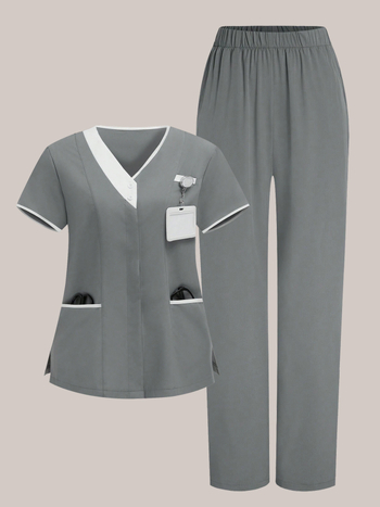 Guangzhou uus suvine naisterõivaste lühikeste varrukatega ülikond, naiste õhuke moodne kaheosaline komplekt, spetsiaalne meditsiinirõivaste kombinesoon