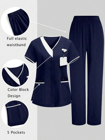 Guangzhou uus suvine naisterõivaste lühikeste varrukatega ülikond, naiste õhuke moodne kaheosaline komplekt, spetsiaalne meditsiinirõivaste kombinesoon