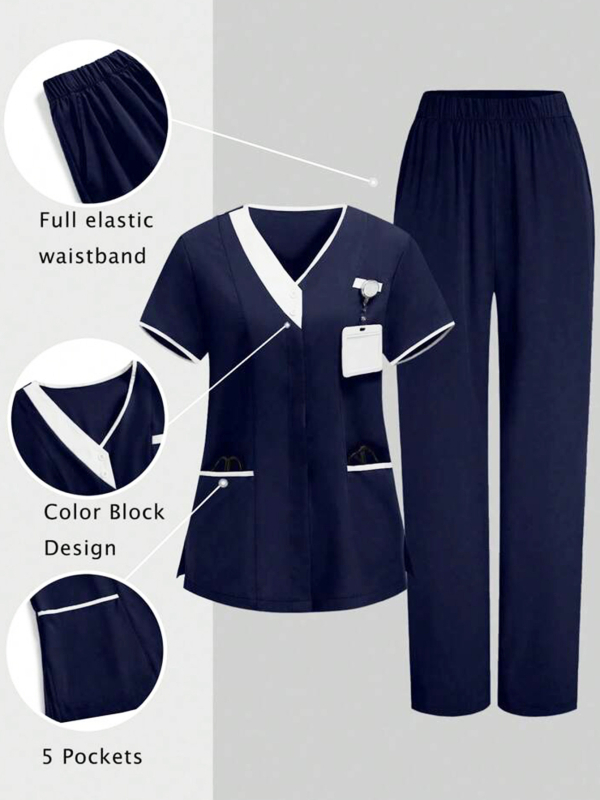 Guangzhou uus suvine naisterõivaste lühikeste varrukatega ülikond, naiste õhuke moodne kaheosaline komplekt, spetsiaalne meditsiinirõivaste kombinesoon