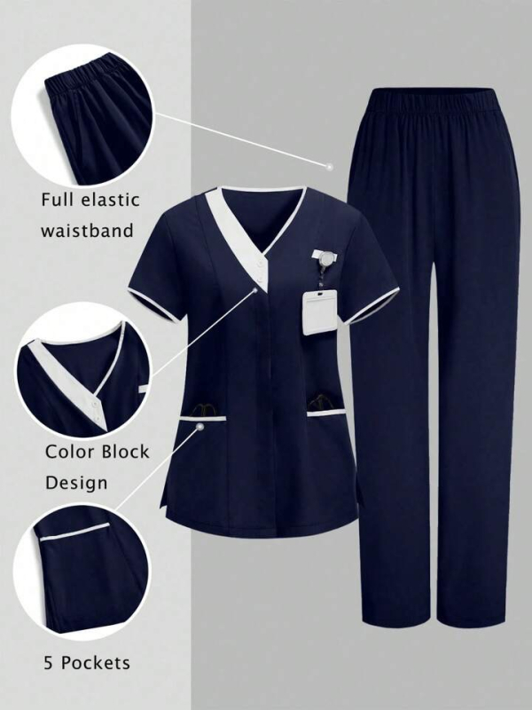 Guangzhou uus suvine naisterõivaste lühikeste varrukatega ülikond, naiste õhuke moodne kaheosaline komplekt, spetsiaalne meditsiinirõivaste kombinesoon