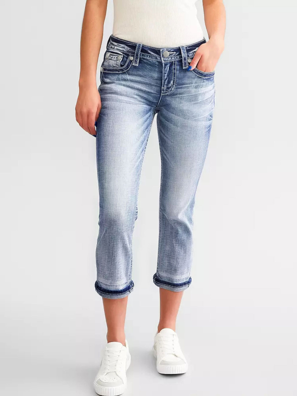 Határokon átnyúló Temu új női divatos flitteres farmernadrág, karcsúsított nadrág