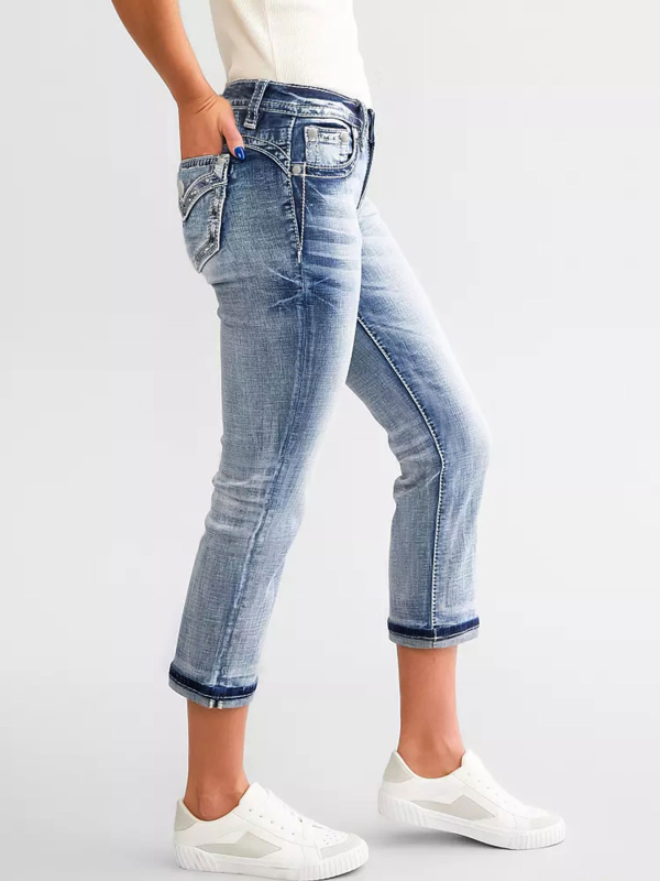 Határokon átnyúló Temu új női divatos flitteres farmernadrág, karcsúsított nadrág