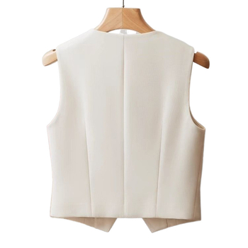 Νέο γιλέκο για την άνοιξη του 2025, μικρό μπουφάν για κοστούμι, γυναικείο γιλέκο, κοντό, casual, ευέλικτο, λεπτή εφαρμογή, υψηλής ποιότητας αίσθηση