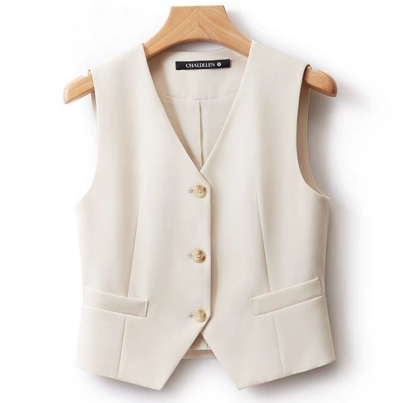 2025 Tavaszi Új Mellény Kis Kosztümkabát Női Mellény Rövid Stílusú Laza Sokoldalú Slim Fit Exkluzív Érzés