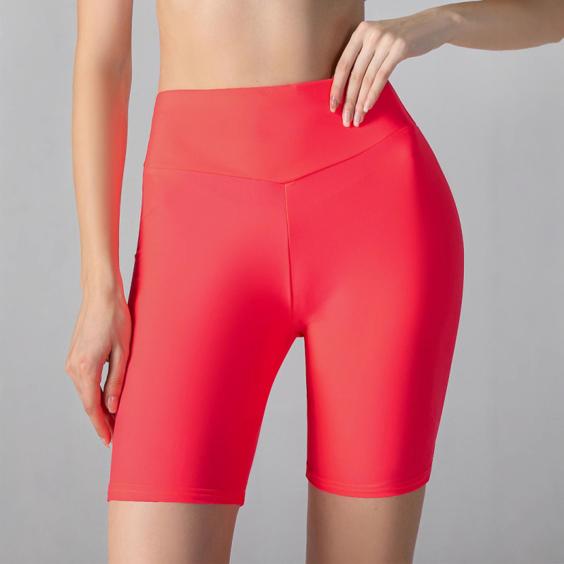 TEMU Robbanékony Nyári Magas Derekú Feszes Nejlon Nadrág Női Európai és Amerikai Női Szexi Csípőemelő Sport Jóga Rövidnadrág