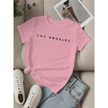 Shein Relaxiva 3 τεμάχια γυναικεία γράμματα Los Angeles Paris με τυπωμένη εκτύπωση
