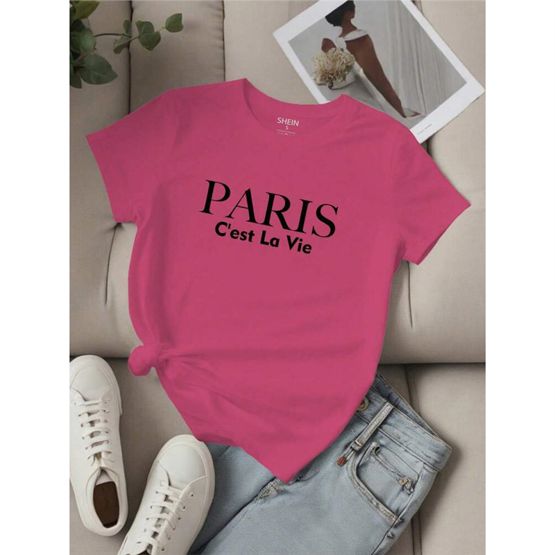 Shein Relaxiva 3 db-os női Los Angeles-i párizsi betűs mintás pulóver