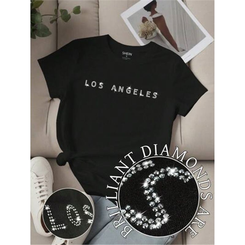 Shein Relaxiva 3 db-os női Los Angeles-i párizsi betűs mintás pulóver