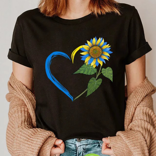 2024-es export határokon átnyúló nemzetközi állomás népszerű tiszta színű, egyszerű virágmintás, 3D nyomtatott női kerek nyakú, rövid ujjú póló