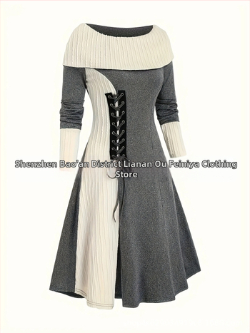 Γυναικείο φόρεμα Amazon Explosions 2024 στο eBay AliExpress με ραφές σε χρώμα αντίθεσης