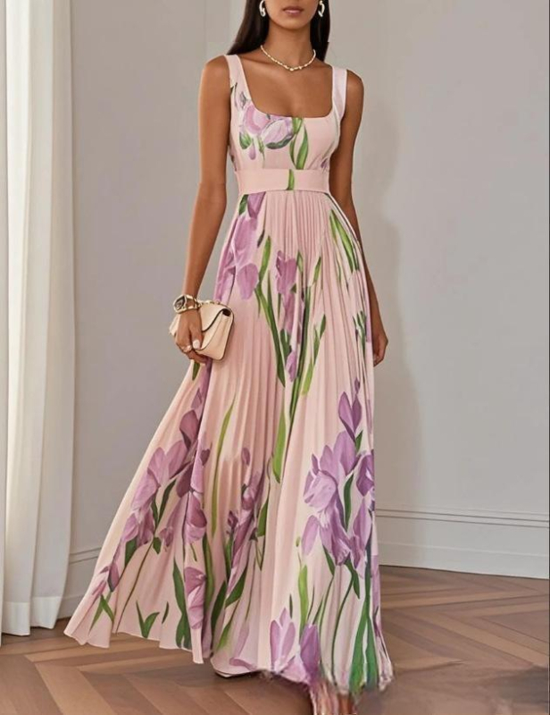 2025-ös Shein határokon átnyúló Amazon Ins európai és amerikai független állomás ruha, rakott mintás ruha, új, divatos stílus