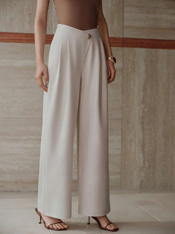 Amazon Cross-Border Нови европейски и американски стил с неправилен дизайн, широки панталони с драпировка, универсални прави панталони с широки крачоли