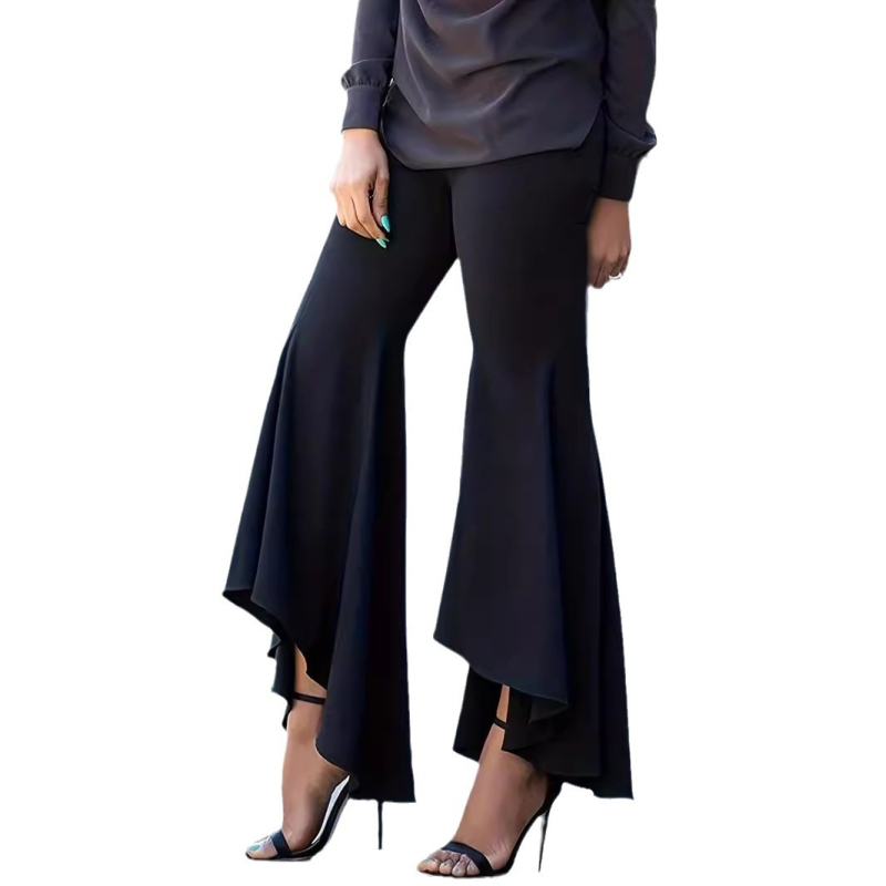 Határokon átnyúló európai és amerikai Amazon divatos hétköznapi, egyszínű, plus size harang alakú nadrág, női munkahelyi ingázó bokanadrág