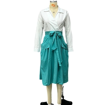 Φθινόπωρο 2024 Νέο Ευρωπαϊκό και Αμερικανικό Amazon Crossborder Μονόχρωμο Λεπτό Πουκάμισο με Ψηλή Μέση και Δαντέλα Λεπτή Φούστα Κοστούμι