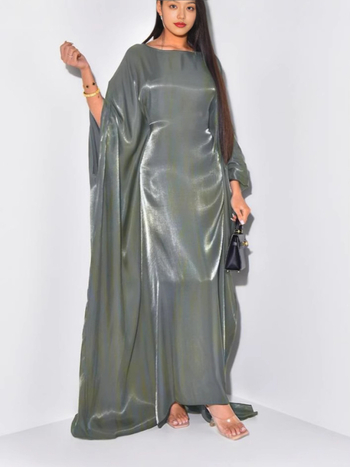 Διασυνοριακές εκρήξεις Ευρώπη, Αμερική και Μέση Ανατολή Μουσουλμανικό εμπόριο Χρυσό σατέν μανίκι με νυχτερίδα Ριχτό φόρεμα Γυναικεία ρόμπα