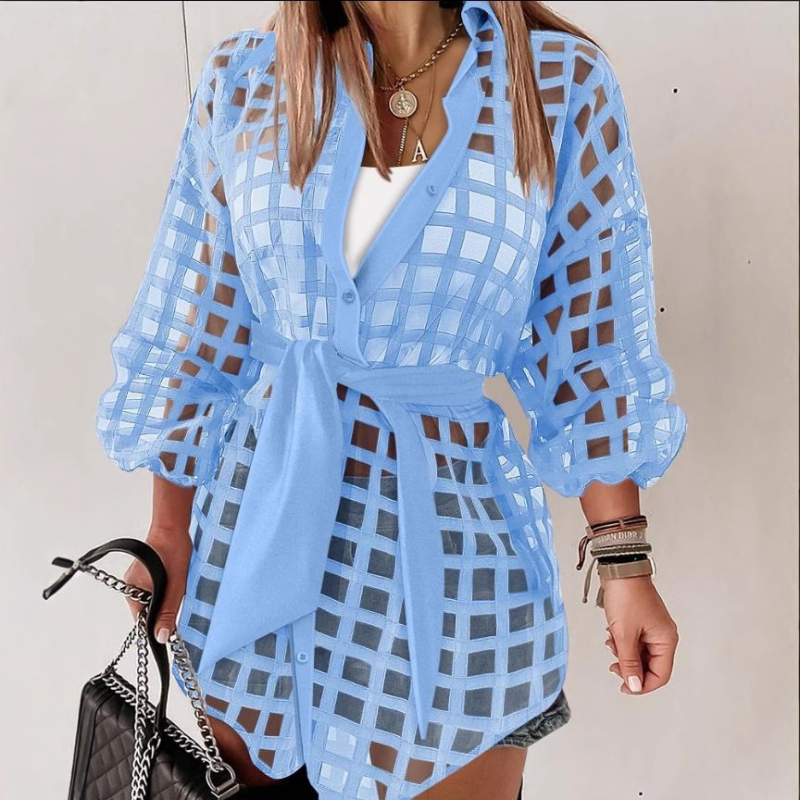 Amazon AliExpress külkereskedelmi, határokon átnyúló női 2025 tavaszi új divatos tollas, öves ingruha