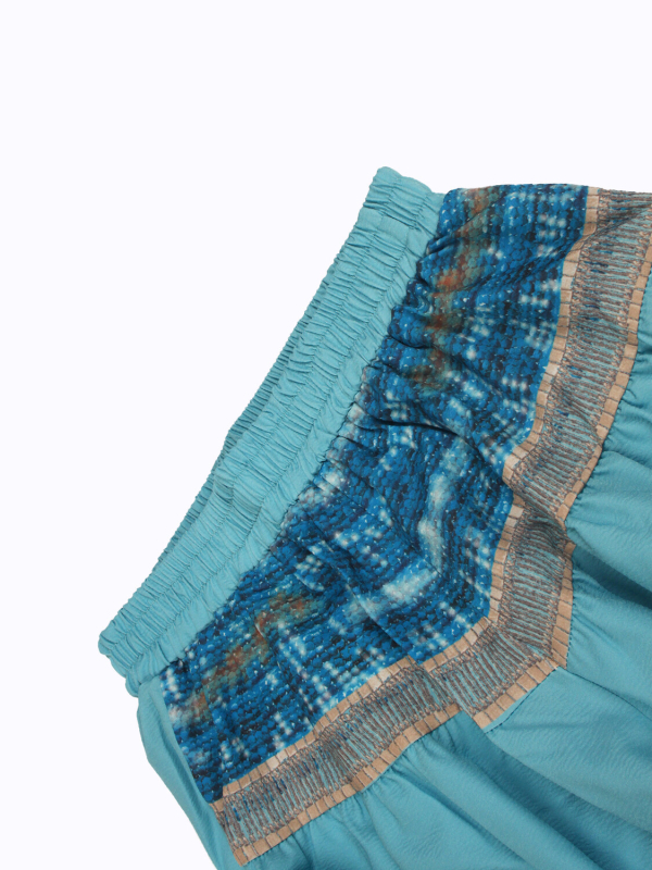 Európai és amerikai női exportált alkalmi rugalmas derékú, virágmintás, széles szárú nadrág