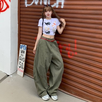 Nagykereskedelmi katonai zöld amerikai retró drapézott, földig érő, Scimitar férfi és női bő, lezser, széles szárú cargo nadrág