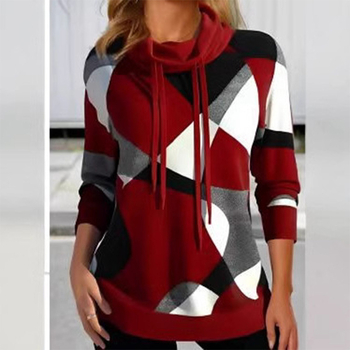 2024-es európai és amerikai divat új Amazon robbanások határokon átnyúló nyomtatott magas galléros pulóver