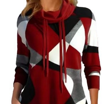 2024-es európai és amerikai divat új Amazon robbanások határokon átnyúló nyomtatott magas galléros pulóver