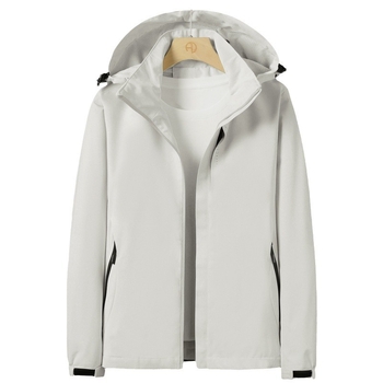 Μονόχρωμη ανδρική και γυναικεία ορειβατική ένδυση για ζευγάρια, αθλητικά ρούχα για υπαίθριες δραστηριότητες, τζάκετ με κουκούλα, από εργοστασιακό ελατήριο