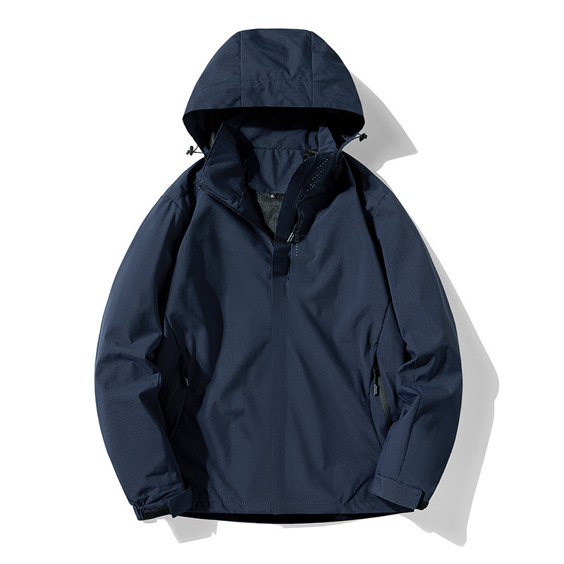 Μονόχρωμη ανδρική και γυναικεία ορειβατική ένδυση για ζευγάρια, αθλητικά ρούχα για υπαίθριες δραστηριότητες, τζάκετ με κουκούλα, από εργοστασιακό ελατήριο