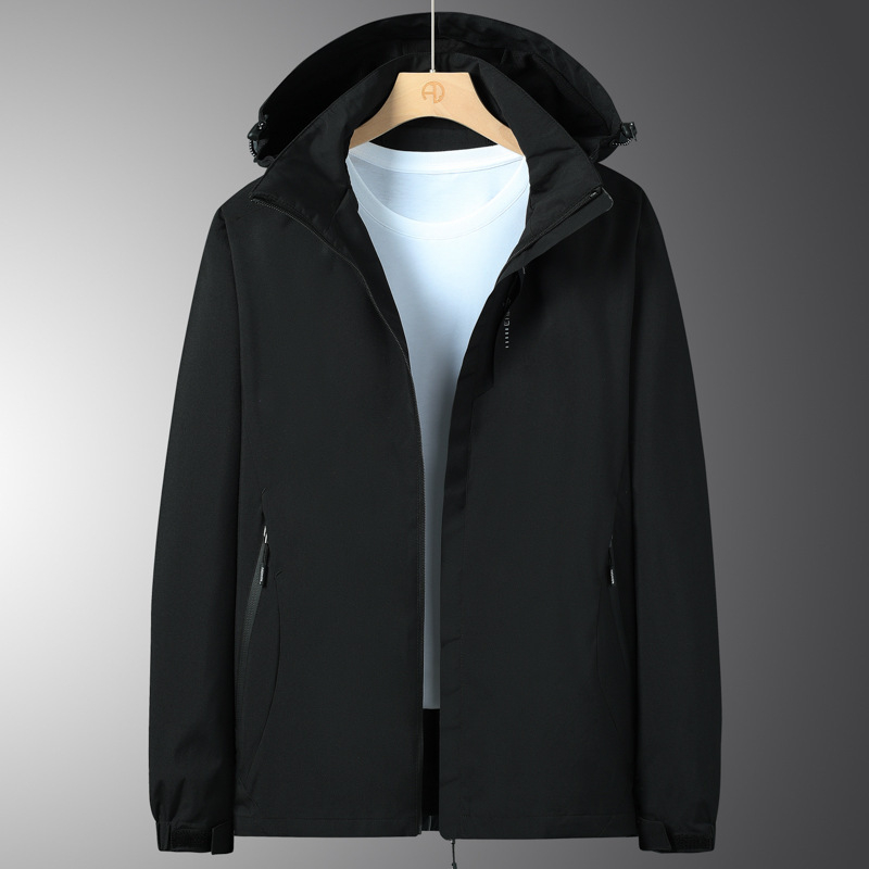 Μονόχρωμη ανδρική και γυναικεία ορειβατική ένδυση για ζευγάρια, αθλητικά ρούχα για υπαίθριες δραστηριότητες, τζάκετ με κουκούλα, από εργοστασιακό ελατήριο