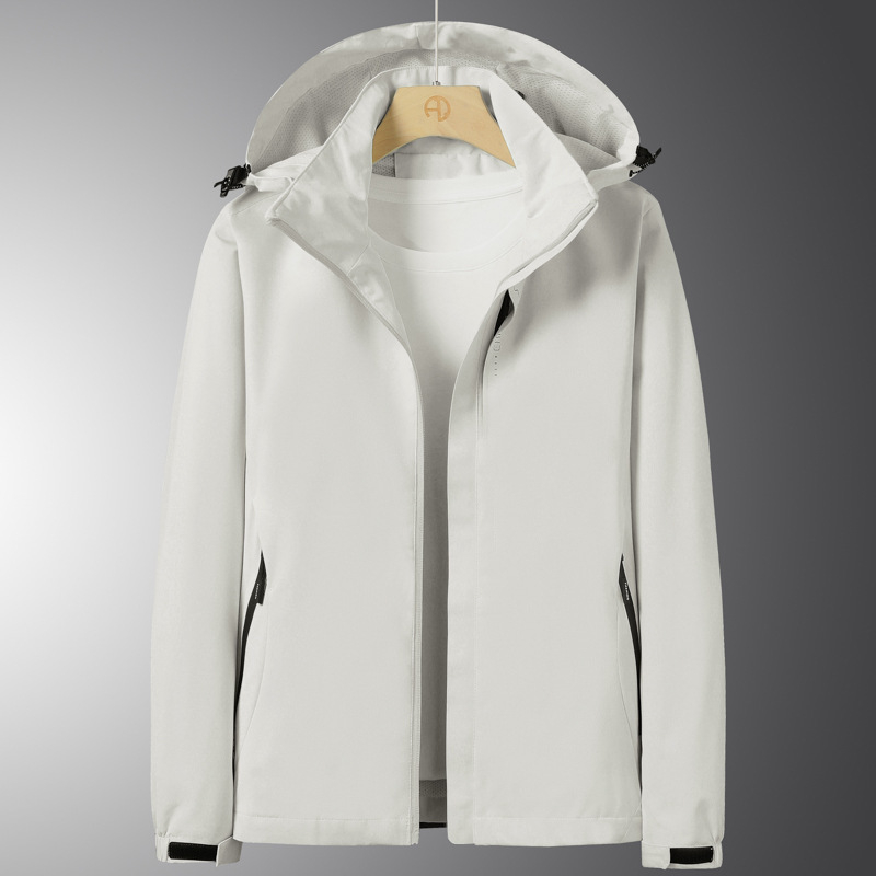 Μονόχρωμη ανδρική και γυναικεία ορειβατική ένδυση για ζευγάρια, αθλητικά ρούχα για υπαίθριες δραστηριότητες, τζάκετ με κουκούλα, από εργοστασιακό ελατήριο