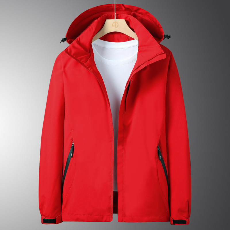 Μονόχρωμη ανδρική και γυναικεία ορειβατική ένδυση για ζευγάρια, αθλητικά ρούχα για υπαίθριες δραστηριότητες, τζάκετ με κουκούλα, από εργοστασιακό ελατήριο