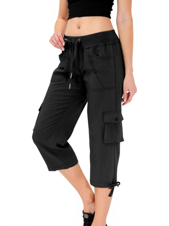 Capri nadrág, európai és amerikai, határokon átnyúló, lezser, új stílusú, derékban húzózsinóros nadrág