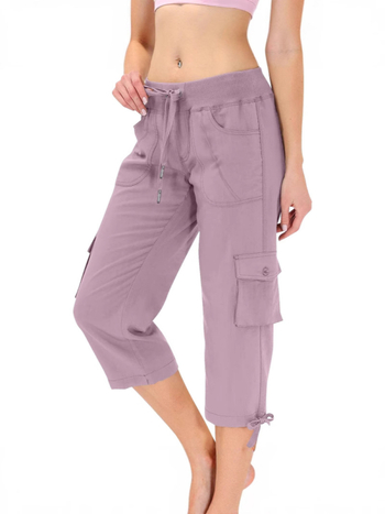 Capri nadrág, európai és amerikai, határokon átnyúló, lezser, új stílusú, derékban húzózsinóros nadrág