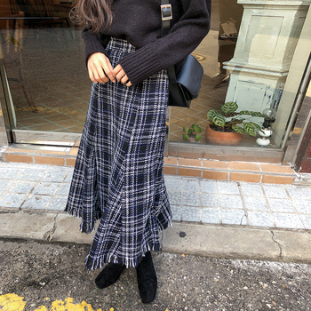 Γυναικεία Φούστα 200 Jin Φθινόπωρο και Χειμώνας Νέα Φούστα με Φούντες, Κορεάτικη Φούστα με Ψηλή Μέση, Αδύνατη Φούστα με Ομπρέλα, Πλισέ Φούστα