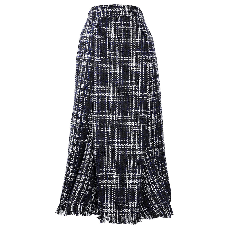 200 Jin női szoknya őszi-téli új bojtos egylépcsős szoknya koreai magas derekú karcsúsító középhosszú esernyőszoknya rakott szoknya