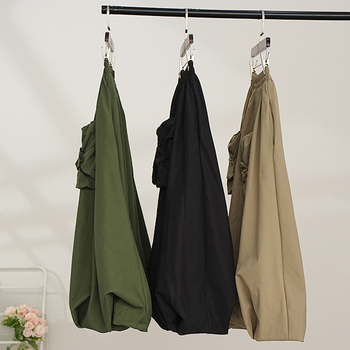 Μοντέρνα φούστα με διπλή ραφή και τσέπη, niche heavy craft design, φόρεμα με λουλούδια, μπουμπούκι, φθινόπωρο 2024, νέα άφιξη