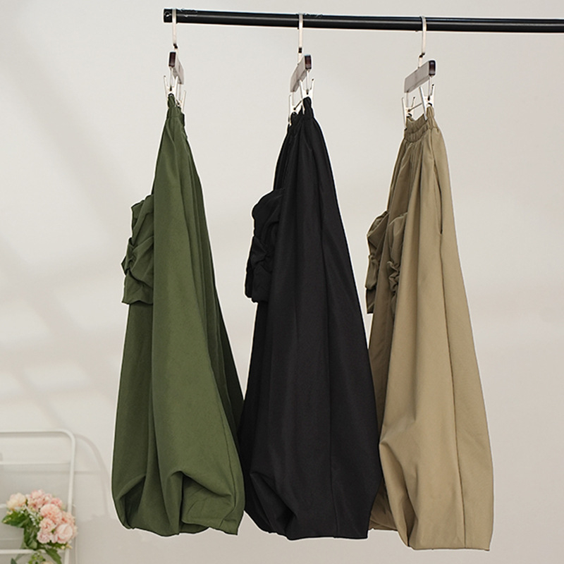 Divatos, zsebes, kétrétegű, varrásos, lámpás szoknya, niche, nehéz kézműves dizájn, virágrügyes ruha 2024 őszi újdonság