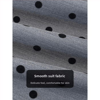 Γκρι φούστα μεσαίου μήκους με πουά, άνοιξη και φθινόπωρο 2025, νέα ψηλόμεση, λεπτή και όμορφη φούστα