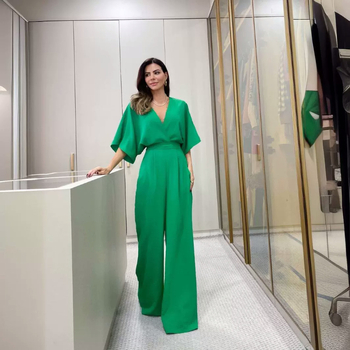 Παντελόνι με V λαιμόκοψη και ριγέ μανίκι, χωρίς κορδόνια και ίσια γραμμή, κομψό, γυναικείο, σε ίσια γραμμή, σε ευρωπαϊκή και αμερικανική διασυνοριακή γραμμή, σε ίσια γραμμή, με κομψή ολόσωμη φόρμα για γυναίκες.