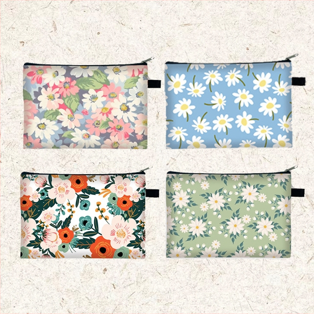 Uus väike lilleline mündikott lastele, suure mahutavusega, lihtne ja luksuslik võtmekaardihoidja, kaasaskantav kott tüdrukutele