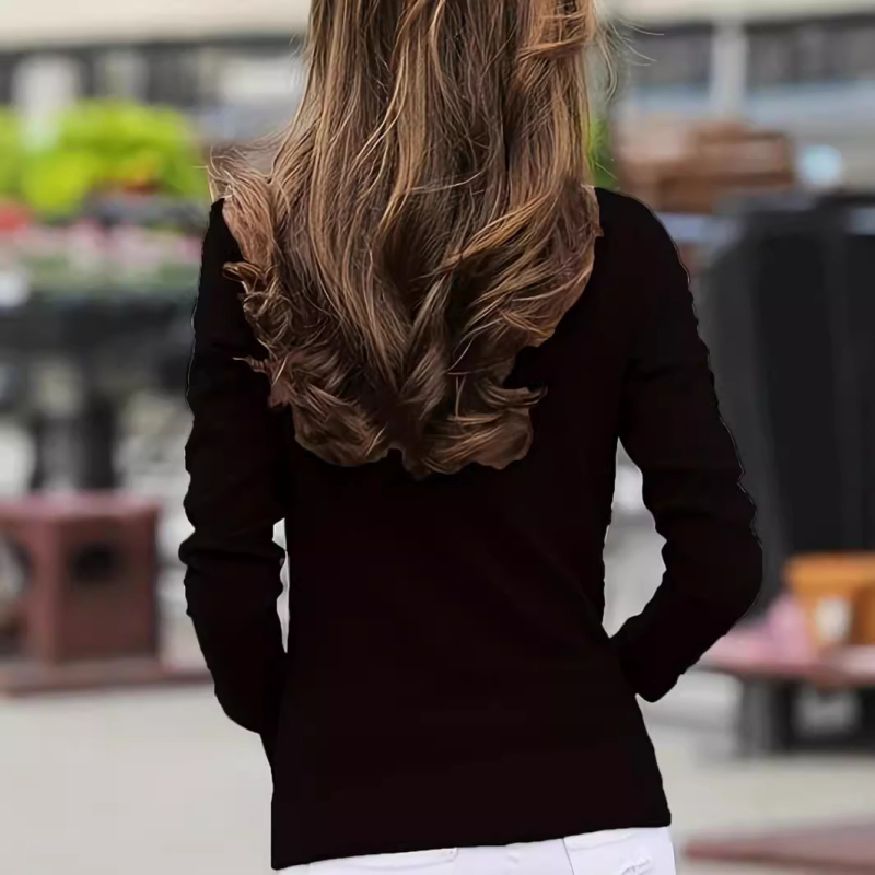 Női 2023 őszi-téli új német bársony aljú ing, karcsúsító, meleg felső, női karcsúsító hosszú ujjú