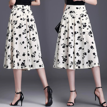 Външнотърговски трансгранични флорални къси широки панталони за жени 2024 Ново пристигане, свободни отслабващи ежедневни панталони от ледено копринен шифон с големи крака