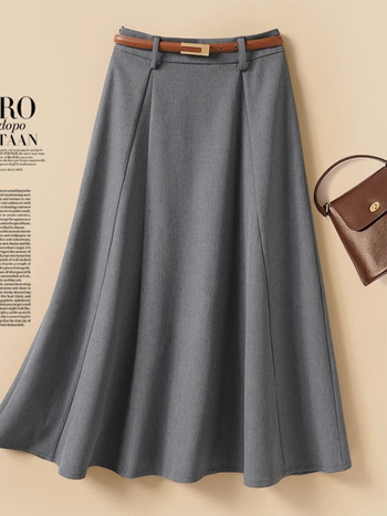 Φούστα-ομπρέλα για γυναίκες 2025 Καλοκαίρι Νέα μεσαίου μήκους σε σχήμα αχλαδιού που καλύπτει το σώμα στον καβάλο Φούστα σε γραμμή Α με μεγάλο στρίφωμα Φούστα για μετακινήσεις