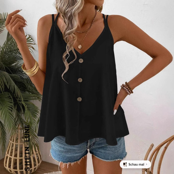 2025 Amazon európai és amerikai női lezser V-nyakú csatos mellény felső nyári ujjatlan ing női ing