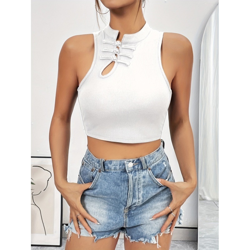 Real Shot nyári új, niche dizájnú, csatos, ujjatlan, tiszta vágyat idéző, szexi, millennium fűszeres mellény, európai állomás robbanásai