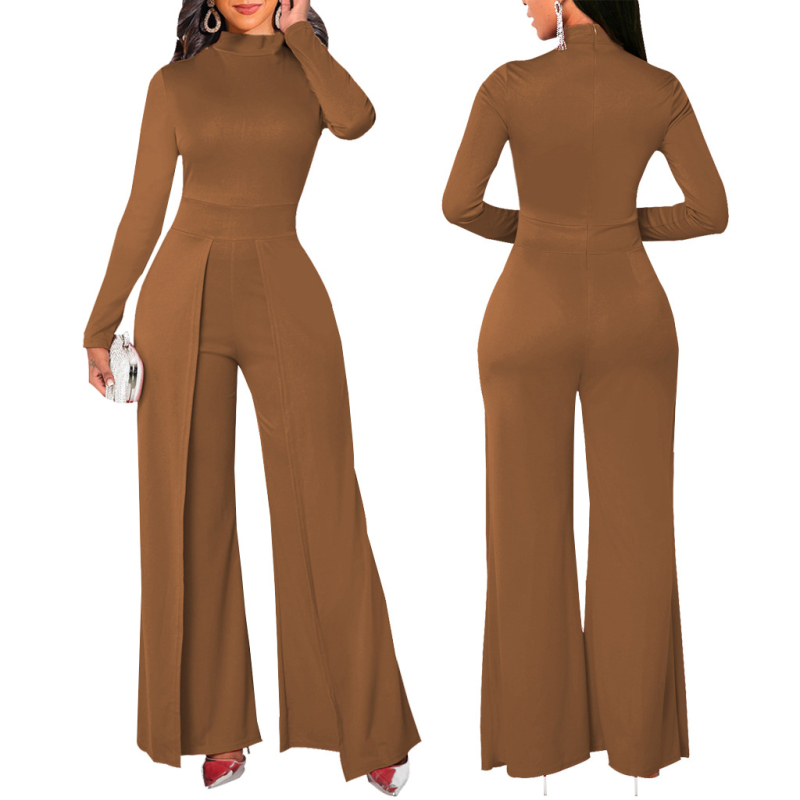 Fekete, csúcskategóriás, divatos, széles szárú női nadrág, eredeti európai és amerikai szexi, professzionális, fehérgalléros, egy testű nadrág