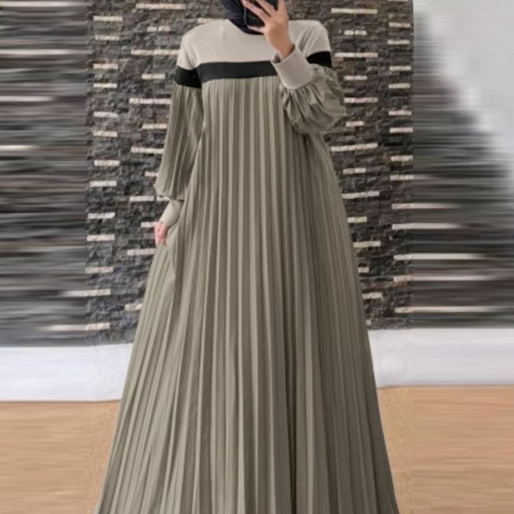 2024 őszi európai és amerikai Amazon határokon átnyúló export új, összeillesztett, rakott nyári ruhás köntös török abaja