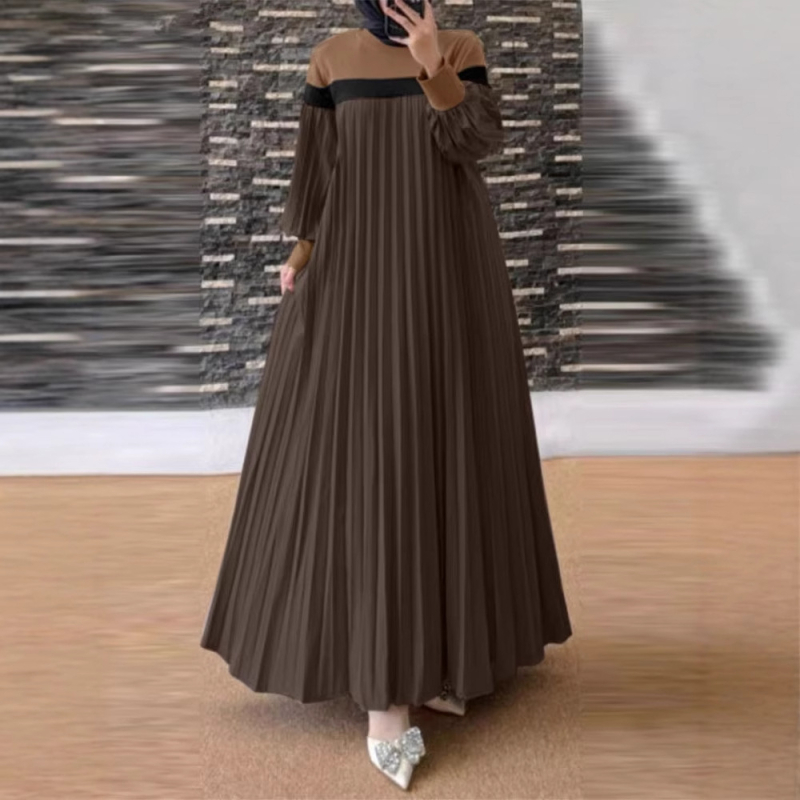 2024 őszi európai és amerikai Amazon határokon átnyúló export új, összeillesztett, rakott nyári ruhás köntös török abaja